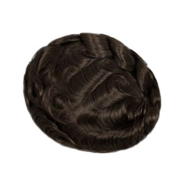 LLWear Toupee for Men Human Hair Mens Hair Pieces 0.06mm Soft Thin Skin Single Knotted Natural Wavy Men\'s Hair Replacement System with 8X10 Inch Cap 3(Brown Color) LLWear Toupee for Men Human Hair Mens Hair Pieces 0.06mm Soft Thin Skin Single Knotted Natural Wavy Men\'s Hair Replacement System with 8X10 Inch Cap 3(Brown Color)