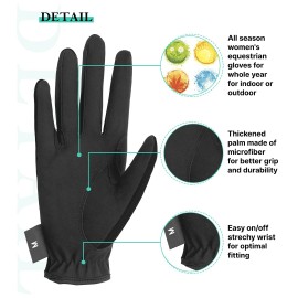 Thapower Women Horse Riding Gloves Winter Equestrian Horseback Gloves Lady Youth Girl Outdoor Star Pattern Mitts Perfect for Biking Cycling Gardening