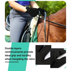Thapower Women Horse Riding Gloves Winter Equestrian Horseback Gloves Lady Youth Girl Outdoor Star Pattern Mitts Perfect for Biking Cycling Gardening