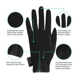Thapower Women Horse Riding Gloves Winter Equestrian Horseback Gloves Lady Youth Girl Outdoor Star Pattern Mitts Perfect for Biking Cycling Gardening