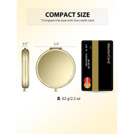 Getinbulk Compact Mirror Bulk, Pack of 12 Double-Sided 1X/2X Magnifying Metal Makeup Mirrors(Round, Gold)