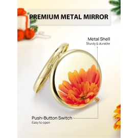 Getinbulk Compact Mirror Bulk, Pack of 12 Double-Sided 1X/2X Magnifying Metal Makeup Mirrors(Round, Gold)