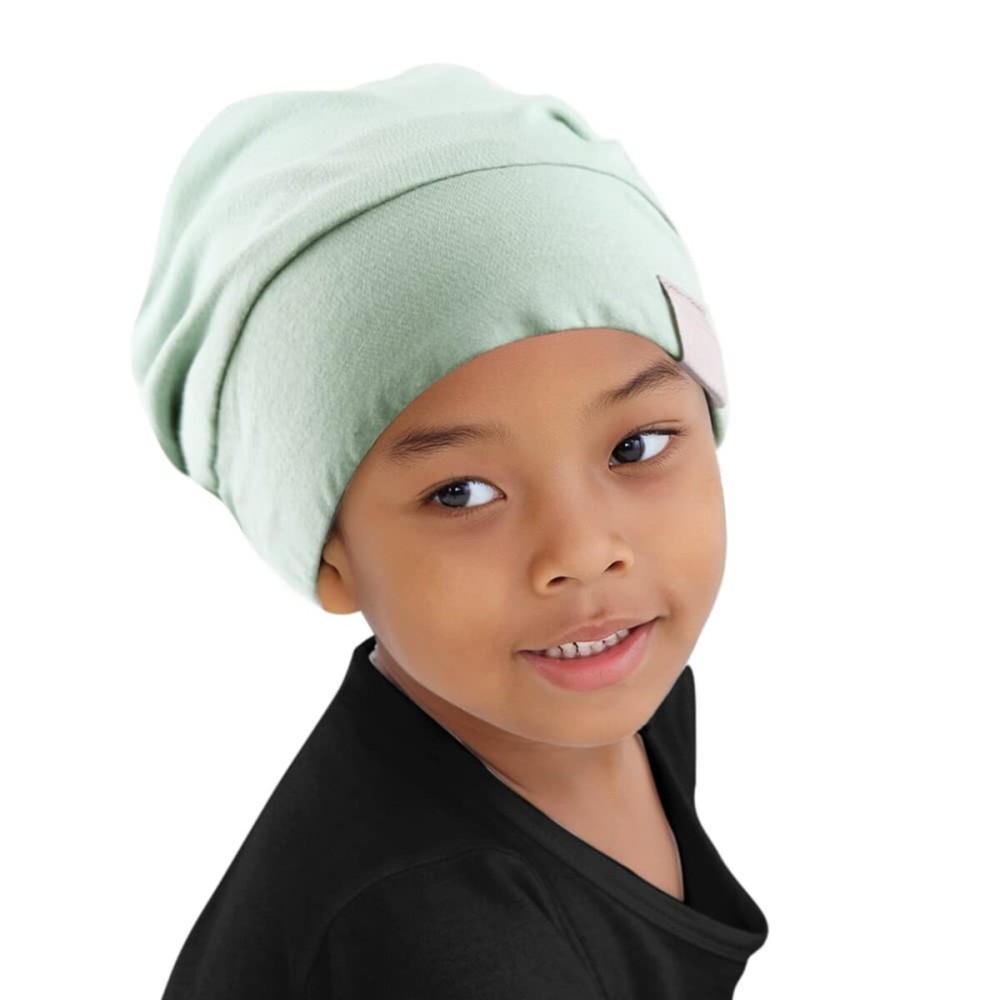ELIHAIR Kids Beanie Sleep Hats Bonnet for Night Sleeping Cap Silky Lined Satin Bonnet with Adjustable Elastic Band for Teens Toddler Child Natural Curly Frizzy Hair Cover(Mint Green) ELIHAIR Kids Beanie Sleep Hats Bonnet for Night Sleeping Cap Silky Lined Satin Bonnet with Adjustable Elastic Band for Teens Toddler Child Natural Curly Frizzy Hair Cover(Mint Green)