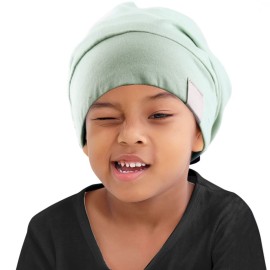 ELIHAIR Kids Beanie Sleep Hats Bonnet for Night Sleeping Cap Silky Lined Satin Bonnet with Adjustable Elastic Band for Teens Toddler Child Natural Curly Frizzy Hair Cover(Mint Green) ELIHAIR Kids Beanie Sleep Hats Bonnet for Night Sleeping Cap Silky Lined Satin Bonnet with Adjustable Elastic Band for Teens Toddler Child Natural Curly Frizzy Hair Cover(Mint Green)