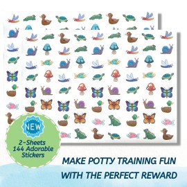 Potty Training Sticker Chart | Includes 4-Weekly Charts + 144 Adorable Themed Stickers | USA Made from The Creators of The Original Potty Watch (Pond)