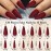 LoveOurHome 100pc Stiletto Press on Nails Long Fake Nails Matte Stiletto Nails Press ons Nail Burgundy Artificial Fingernails Long Pointy False Nails Full Cover Acrylic Nail Tips for Women Girls