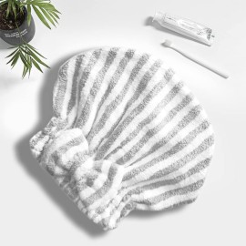 SportMore Microfiber Hair Towel Cap,Soft Absorbent Quick Drying Cap for Curly Thick Hair, Wrap Cap with Hair Brush for Women Girls (Pink&Gray White, 2) SportMore Microfiber Hair Towel Cap,Soft Absorbent Quick Drying Cap for Curly Thick Hair, Wrap Cap with Hair Brush for Women Girls (Pink&Gray White, 2)