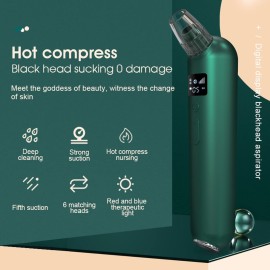 Blackhead Removal Pore Cleaner, Blackhead Remover Electric Acne Whitehead Extractor Tool - 5 Suction, 5 Probes, USB Rechargeable Blackhead Extractor Kit for Men and Women (White)