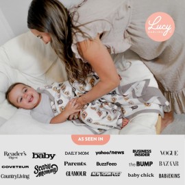 Lucy Darling Little Dreamer Organic Cotton Baby Blanket - Premium, Eco-Friendly, Soft Cotton Baby Blanket for Girl or Boy (Little Camper)