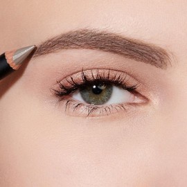 Sexy Eyebrow Pencil ASH BROWN. Natural Smudge Free, Long lasting, Ultra Fine, Brow Defining, Dual End Pencil by Romanovamakeup with Built-in Brush for All Day Eyebrows Light to Dark Brown Hair.