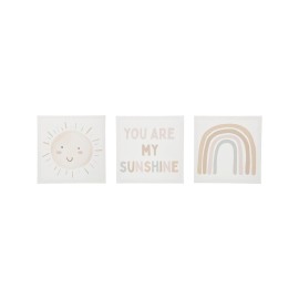 Kate & Milo Rainbow Canvas Artwork, Earth Tone Nursery Dcor, Gender Neutral Baby Wall Art, Set of 3