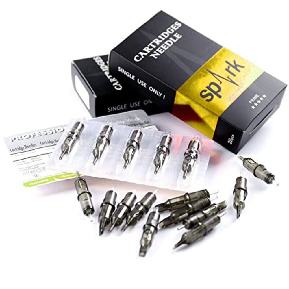 Tatmax International 20PCS Spark Disposable Premium Tattoo Cartridge Needles Standard 12 Needles Round Shaders (14RS)