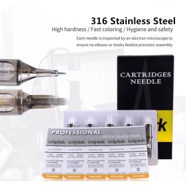 Tatmax International 20PCS Spark Disposable Premium Tattoo Cartridge Needles Standard 12 Needles Round Shaders (14RS)