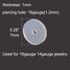 MODRSA Clear Disc Pads no Pull Plastic Piercing Disc for Piercing Bump Silicone Discs Silicone Piercing Disc Stabilize Earrings 16 Gauge