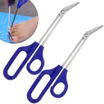 2 PACK Long Handle Toenail Clippers Scissors for Seniors,Toe Nail Cuticle Scissors Clippers Toenail Cutter Stainless Steel Scissors for Pregnant Women