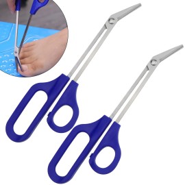 2 PACK Long Handle Toenail Clippers Scissors for Seniors,Toe Nail Cuticle Scissors Clippers Toenail Cutter Stainless Steel Scissors for Pregnant Women