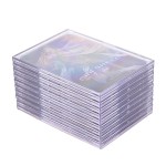 Tpoael Cards Sleeves Top Loaders 10 Hard Acrylic Card Protector Clear Card Brick + 2 Display Stand Fit for Trading Cards,Standard Sports,Baseball Card Holder Cases Collectibles White