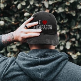 Richardson Trucker Mesh Hat I Love Nicaragua I Love Cotton Dad Hats for Men & Women Black Charcoal