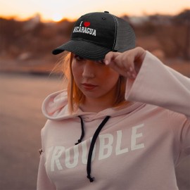 Richardson Trucker Mesh Hat I Love Nicaragua I Love Cotton Dad Hats for Men & Women Black Charcoal