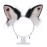 Faylay Plush Furry Rabbit Headwear with Cute Heart Imprint Artificial Bunny Ear Headband Simulation (3-Black)