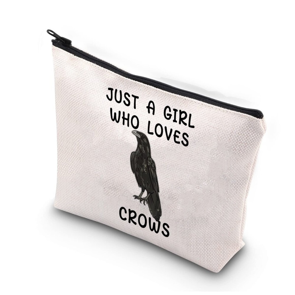 BDPWSS Crow Lover Gift - Raven Bird Lover Makeup Bag for Crow Mom & Bird Watching Enthusiasts
