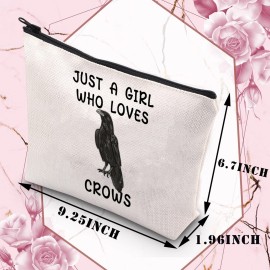 BDPWSS Crow Lover Gift - Raven Bird Lover Makeup Bag for Crow Mom & Bird Watching Enthusiasts