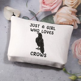 BDPWSS Crow Lover Gift - Raven Bird Lover Makeup Bag for Crow Mom & Bird Watching Enthusiasts