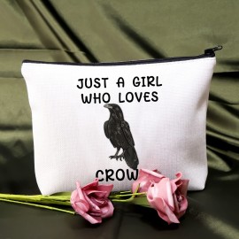 BDPWSS Crow Lover Gift - Raven Bird Lover Makeup Bag for Crow Mom & Bird Watching Enthusiasts