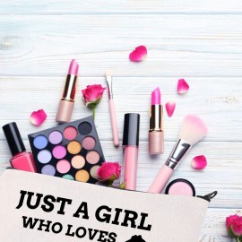 BDPWSS Greyhound Dog Lover Gifts: Just a Girl Who Loves Greyhounds Makeup Bag