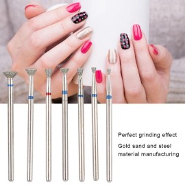 Ceramic Nail Drill Bits Set 7pcs 3/32 inch Carbide Nail Drill Bit for Remove Acrylic Gel Nails Cuticle Manicure Pedicure Electric Manicure Grinding Head Tool[03]