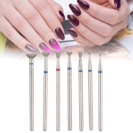 Ceramic Nail Drill Bits Set 7pcs 3/32 inch Carbide Nail Drill Bit for Remove Acrylic Gel Nails Cuticle Manicure Pedicure Electric Manicure Grinding Head Tool[03]