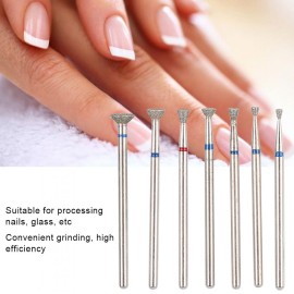 Ceramic Nail Drill Bits Set 7pcs 3/32 inch Carbide Nail Drill Bit for Remove Acrylic Gel Nails Cuticle Manicure Pedicure Electric Manicure Grinding Head Tool[03]