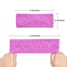 CLLOT 12 Colors Sweat Headbands Breathable Athletic Sweatbands Yoga Sports Headbands for Girls and Boys Soft Moisture Wicking Elastic Hairband for Girls and Teenagers Adults