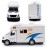 Mini Toy Camper RV Motorhome Toys for Boys Pull Back Diecast Model Car Recreational Vehicle Adventure with Furniture Roof and Side Door Open Childrens Vehicles Age 4 5 6 Kids Birthday Gifts, White