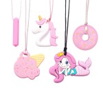 Chew Necklaces for Sensory Kids 5 PCS Chewy Necklaces That Like Biting or Have Autism-Perfectly Textured Chewelry Kid Girl Teether Chewing Toys-Chewy Toddler Chew Toys for Aggressive Chewers Kids