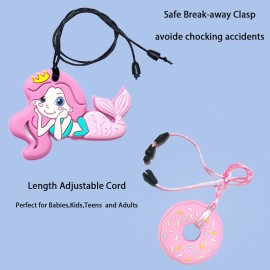 Chew Necklaces for Sensory Kids 5 PCS Chewy Necklaces That Like Biting or Have Autism-Perfectly Textured Chewelry Kid Girl Teether Chewing Toys-Chewy Toddler Chew Toys for Aggressive Chewers Kids