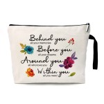 Behind You All Your Memories Funny Cosmetic Bag, for Travel Toiletry Zipper Storage Pouch Makeup Bag, The Best Friendship Gifts, Friends Gifts, Gifts for Women Birthday, Inspirational Gifts for Women