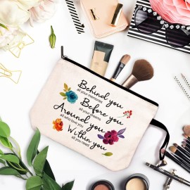 Behind You All Your Memories Funny Cosmetic Bag, for Travel Toiletry Zipper Storage Pouch Makeup Bag, The Best Friendship Gifts, Friends Gifts, Gifts for Women Birthday, Inspirational Gifts for Women