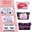 Sanwuta 12 Pieces Cosmetic Makeup Bags Printed Roomy Toiletry Waterproof Beauty Bag Organizer Pouches with Zipper Makeup Accessories for Women(Love Style)
