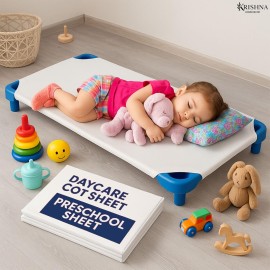 KRISHNA Daycare Cot Sheets for Toddler and Preschool with Corner Elastic Loops, Soft & Comfortable Brushed Microfiber Crib Sheet Kids Naptime, 22 x 40, Pack of 6, White