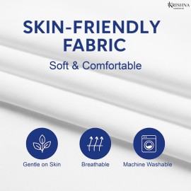 KRISHNA Daycare Cot Sheets for Toddler and Preschool with Corner Elastic Loops, Soft & Comfortable Brushed Microfiber Crib Sheet Kids Naptime, 22 x 40, Pack of 6, White