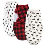 Hudson Baby Unisex Baby Quilted Cotton Swaddle Wrap 3pk, Moose, 0-3 Months