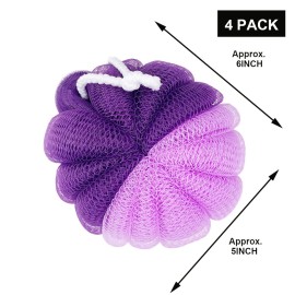 PPHAO - Back Scrubber for Shower - Loofah Sponge - 100g(XXL) - Bath Sponge - Back Scrubber for Shower Exfoliating - Shower Back Scrubber for Men and Women - 4 Pack