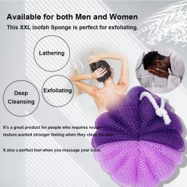 PPHAO - Back Scrubber for Shower - Loofah Sponge - 100g(XXL) - Bath Sponge - Back Scrubber for Shower Exfoliating - Shower Back Scrubber for Men and Women - 4 Pack