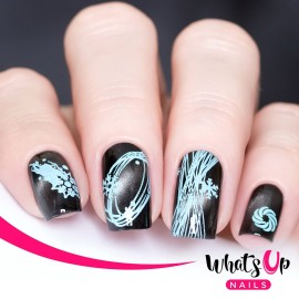 Whats Up Nails - A022 Back to Flurality Stamping Plate for Christmas Nail Art Design