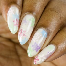 Whats Up Nails - A022 Back to Flurality Stamping Plate for Christmas Nail Art Design