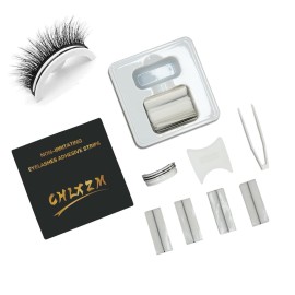 CHLXZM Self Adhesive Lash Strips for Fake Eyelashes, Soft & Comfortable,Waterproof,No Glue Apply False Lashes 40 Pieces (Black)