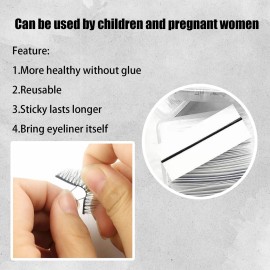 CHLXZM Self Adhesive Lash Strips for Fake Eyelashes, Soft & Comfortable,Waterproof,No Glue Apply False Lashes 40 Pieces (Black)