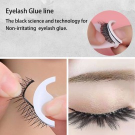 CHLXZM Self Adhesive Lash Strips for Fake Eyelashes, Soft & Comfortable,Waterproof,No Glue Apply False Lashes 40 Pieces (Black)