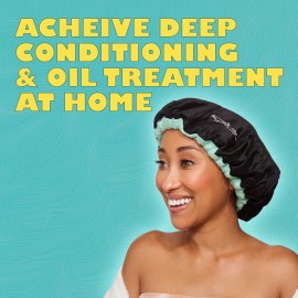 Heat Cap for Deep Conditioning & Oil Treatments - Cordless Microwaveable Heating Cap for Natural, Kinky, Curly, Wavy, 4c, Straight Hair - Flaxseed Bonnet Retains Heat for 20-30 Min - Red